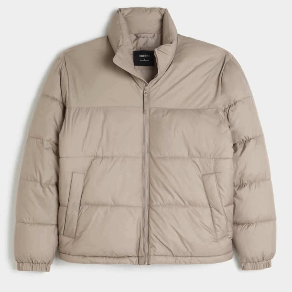 Hollister Weekday Light Tan Puffer Jacket